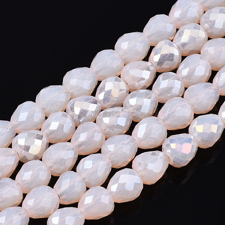 Electroplate Glass Beads Strands EGLA-T008-15B-1