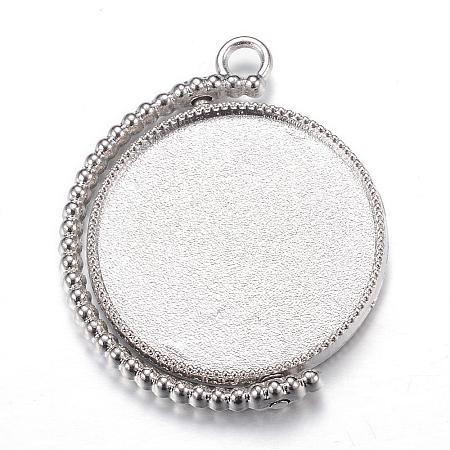 Rotatable Tibetan Style Alloy Pendant Cabochon Settings PALLOY-S087-012P-1