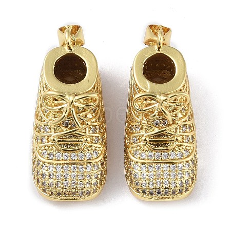 Rack Plating Brass Micro Pave Cubic Zirconia Pendants KK-K341-50G-1