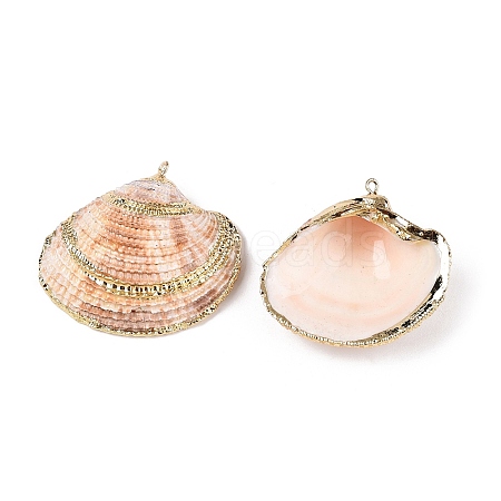 Natural Scallop Shell Pendants SSHEL-N038-15-1