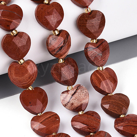 Natural Red Jasper Beads Strands G-P592-B17-01-1