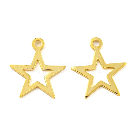 925 Sterling Silver Hollow Star Charms STER-B005-38G-1