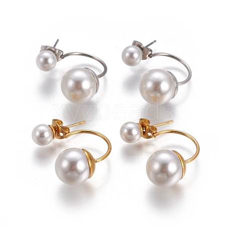 304 Stainless Steel Stud Earrings EJEW-P184-01-1