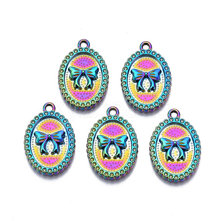 Rainbow Color Alloy Pendants Rhinestone Settings PALLOY-S180-316-1