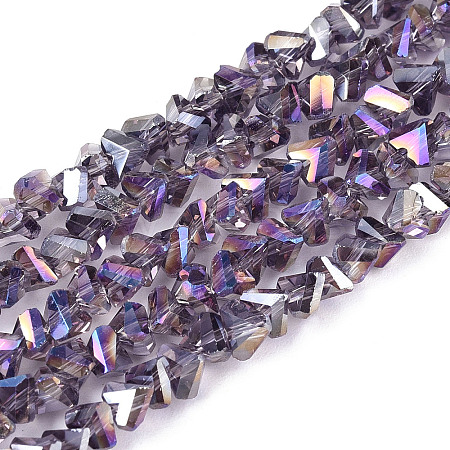 Electroplate Transparent Glass Beads Strands GLAA-N021-4mm-01-1