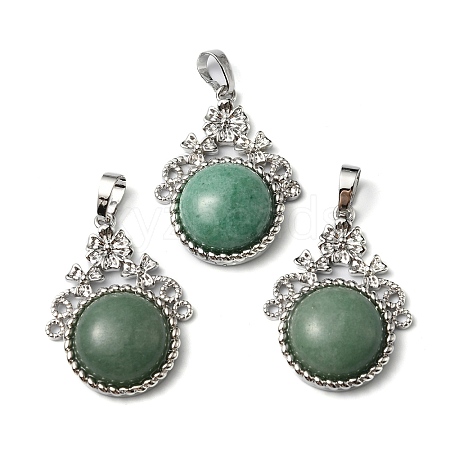 Natural Green Aventurine Pendants G-P498-01P-07-1