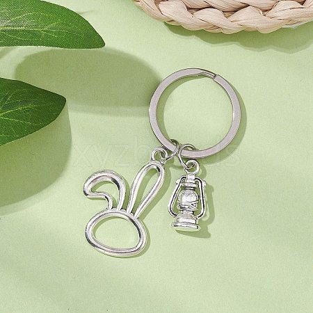 Rabbit and Lantern Alloy Keychain KEYC-JKC01072-1