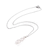 Natural Rose Quartz Bullet Pendant Necklaces NJEW-JN03870-01-1