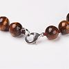 Natural Tiger Eye Beads Necklaces NJEW-F138-10mm-02-3