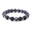 Natural Lava Rock Stretch Bracelets PW-WG48909-01-1