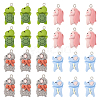  24Pcs 4 Styles Opaque Resin Pendants RESI-TA0002-07-3