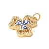 Clover Rack Plating Brass Cubic Zirconia Pendants KK-K385-078G-3