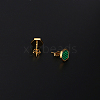 Natural Malachite Hexagon Stud Earrings HM7952-3