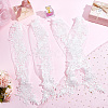 Flower Pattern Polyester Lace Cuff Mesh Long Fingerless Gloves AJEW-WH0455-019-4