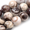 Natural Zebra Jasper Beads Strands X-G-S259-30-8mm-1