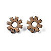 Walnut Wood Stud Earring Findings MAK-N032-039-2