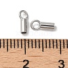 Anti-Tarnish Rhodium Plated 925 Sterling Silver Cord Ends STER-P055-01B-P-3