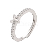 S925 Sterling Silver Adjustable Letter Rings for Women RJEW-M068-01P-Y-2