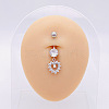 304 Stainless Steel Micro Pave Cubic Zirconia Belly Rings WGADED5-33-1