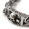 304 Stainless Steel Skull Cuban Link Chain Bracelets for Women Men BJEW-Q341-05C-AS-2