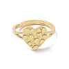 Brass Heart Adjustable Ring for Valentine's Day RJEW-P034-09G-2