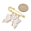 Butterfly & Flower Charm Alloy Enamel Brooches for Women JEWB-BR00144-02-3