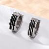 304 Stainless Steel with Enamel Hoop Earrings EJEW-M001-21B-P-1