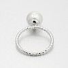 Brass Acrylic Pearl Finger Rings for Wedding Jewelry LS-RJEW-J061-P-3