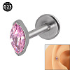 G23 Titanium Cubic Zirconia Horse Eye 17 Gauge Threadless Labrets for Women Men WG9E7C9-28-1