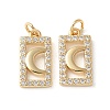 Brass Micro Pave Clear Cubic Zirconia Pendants KK-Q031-32G-01-1