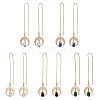 Natural & Synthetic Mixed Gemstone Teardrop Dangle Stud Earrings EJEW-JE05712-1