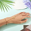 304 Stainless Steel Sun Link Chain Ring Bracelets for Women BJEW-TAC0055-5