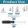 100 Bags Alloy Spiked Cone Rivets for Bag Decoration FIND-CL0002-06P-2