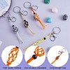 4Pcs  4 Colors Macrame Fringe Braided Keychain AJEW-SW00014-03-3