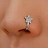 Brass Micro Pave Clear Cubic Zirconia Clip on Nose Rings WG884CD-02-1