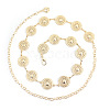 Alloy with Iron Hollow Flat Round Link Chain Waist Belly Chains for Women FS-WG0D649-01-3