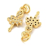 Rack Plating Brass Micro Pave Clear Cubic Zirconia Pendants KK-B093-21G-2