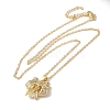 Brass Micro Pave Clear Cubic Zirconia Cable Chain Bowknot Pendant Necklaces for Women NJEW-C054-02B-G-3