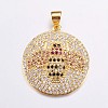 Brass Micro Pave Cubic Zirconia Pendants ZIRC-G128-11-2