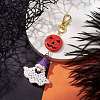 Hallowmas Ghost Handmade Glass Seed Beads Pendants Decorations HJEW-MZ00066-2