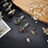 6 Pairs 2 Colors Brass Micro Pave Cubic Zirconia Stud Earring Findings with Loops KK-NB0002-51-2