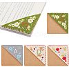 Olycraft 4Pcs 4 Style Felt & Kraft Paper Embroidery Corner Bookmarks FIND-OC0002-34-1