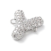 Brass Micro Pave Cubic Zirconia Letter Links KK-I717-04Y-P-2