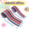 2 Rolls 2 Style Stripe Pattern Printed Polyester Grosgrain Ribbon OCOR-TA0001-38A-3