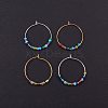 Brass Wine Glass Charm Rings Hoop Earrings KK-PH0028-01M-4