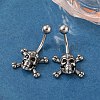 Skull 316 Surgical Stainless Steel Belly Button Rings/Earrings EJEW-G416-04AS-3