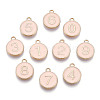 Light Gold Plated Alloy Enamel Charms ENAM-T010-04G-1