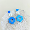 Acrylic Hollow Flower Dangle Stud Earrings FS-WGDE077-07-1