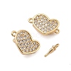 Brass Micro Pave Clear Cubic Zirconia Box Clasps KK-C075-14G-1