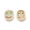 Brass Micro Pave Cubic Zirconia Beads KK-M241-01J-1